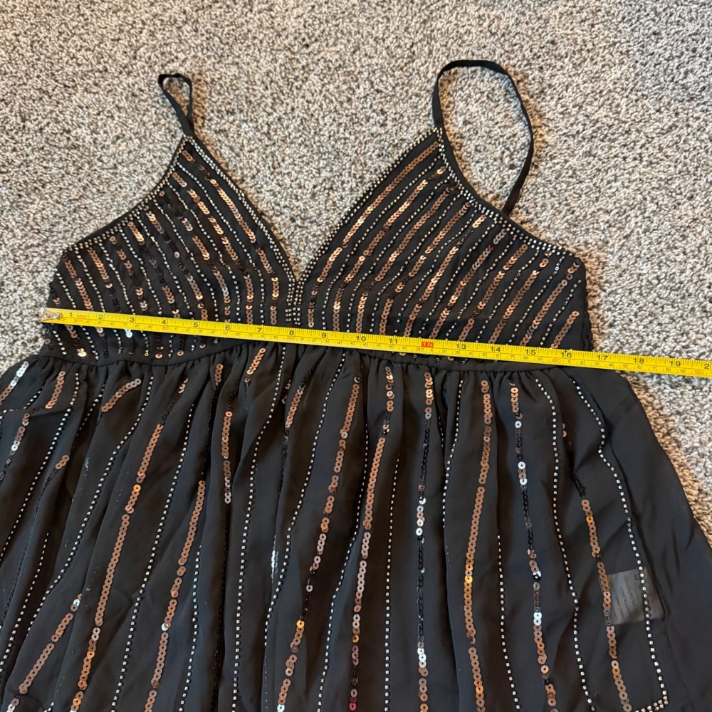 Sequin Camisole Size M Babydoll Tank Top Black New - Picture 5 of 5